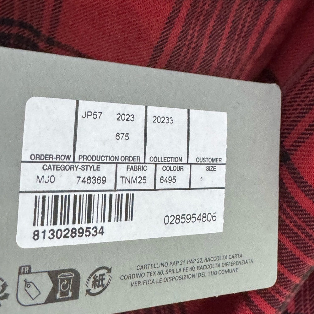 Balenciaga Faded Buffalo Check Flannel Red Black Pink Men’s Size 1/S - Picture 6 of 10